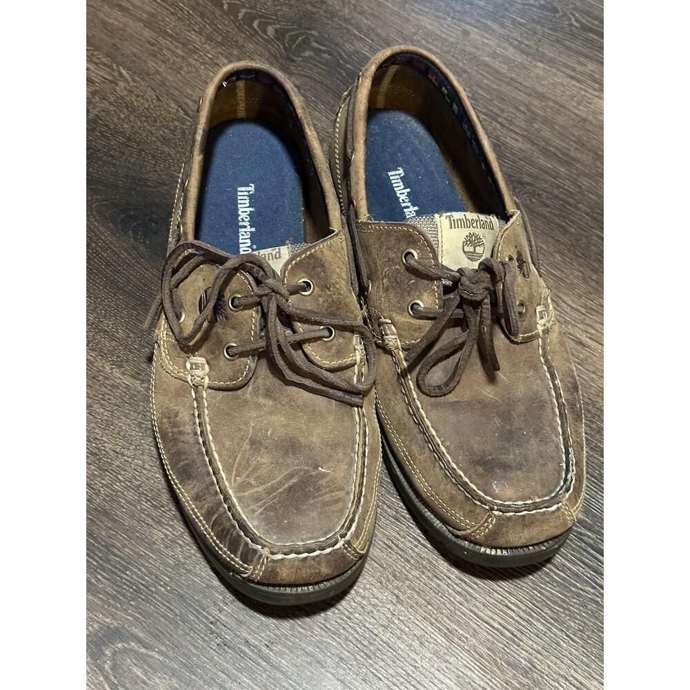 Timberland Brown Suede Leather Boat Shoes Size 10.5